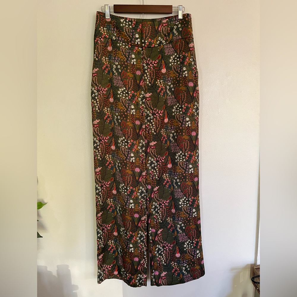 Scotch & Soda Endless Horizons Voyage Green Floral Hi Rise Dress Pants size M
